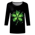 thumbnail image 4 of Girls Casual Crewneck Pullover St Patrick'S Day Print Sleeve Three Quarter Sleeve Hoodless Sweatshirt Top Clothes, 4 of 4