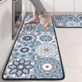 thumbnail image 2 of Kitchen Rugs Sets Of 2,Blue Ethnic Geometric Pattern Anti Fatigue Kitchen Mat Rugs Non Slip Washable,Decorative Kitchen Floor Mats for Kitchen,Sink,Laundry,17"x47"+17"x47", 2 of 5