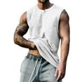 thumbnail image 1 of FASHIONWT Casual Plain Sleeveless Button Tops Men Athletics Vest, 1 of 4