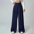 thumbnail image 2 of RongHuan Womens Wide Leg Pants High Waisted Business Pants Casual Palazzo Pants with Pockets Office Work Dress Slacks, 2 of 7