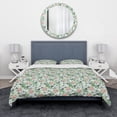 thumbnail image 2 of Designart 'Blue, Purple White Abstract Floral Pattern' Traditional Duvet Cover Set, 2 of 4