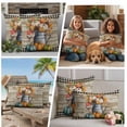thumbnail image 5 of Fall Outdoor Waterproof Pillow Covers, Orange Green Blue White Pumpkin Plaid Wood Grain Decorative Square Throw Pillowcase Sofa Cushion Sham for Patio/Couch/Chair, 24"x24" 2 Pack, 5 of 8