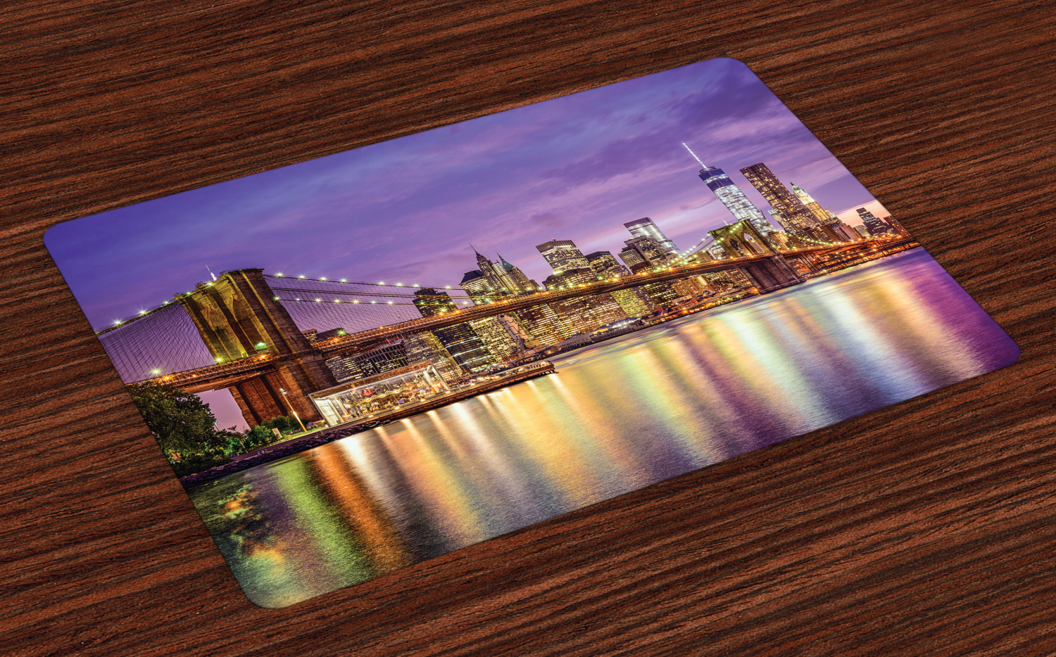 New York Placemats Set of 4 NYC Exquisite Skyline Manhattan Broadway