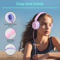 thumbnail image 4 of FZC-2 Pack Kids Headphones with Sharing Splitter, Over Ear, 3.5mm Jack Kids Headphones Wired for School,Tangle-Free Foldable Headphones for Tablet/Laptop/Computer, 4 of 4