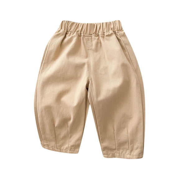 GiLiling Toddler Baby Boys and Girls Soft Denim Jeans Casual Pants Elastic Waist Long Trousers for Kids (Khaki, 0-6 Months)