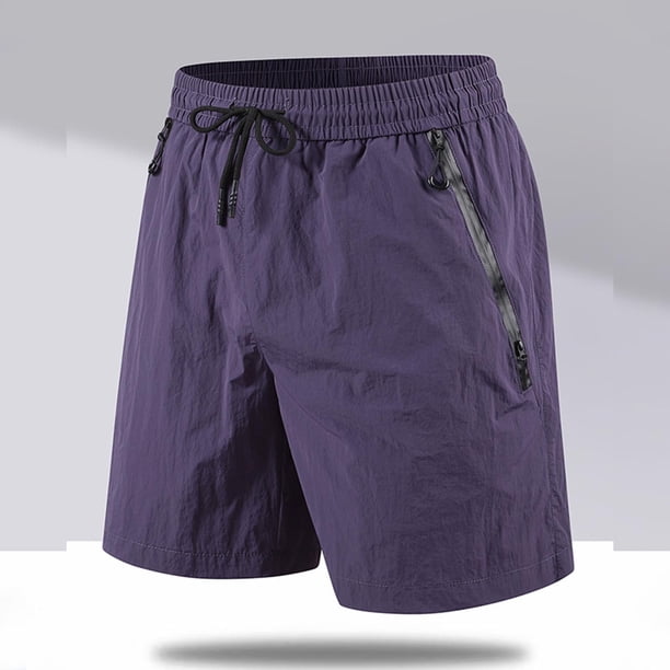 pstuiky Hombres bajos, Pantalones cortos de trabajo de pierna recta, holgados y cómodos, de color liso, a la moda para hombre Pantalones cortos deportivos para hombre
