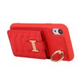 thumbnail image 4 of Nalacover Ring Holder Kickstand Case for iPhone XR 6.1" Crossbody Wallet Case with Credit Card Slots, Lanyard Shoulder Strap Premium PU Leather Wrist Hand Strap Cover, Red, 4 of 10