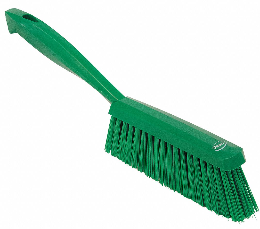 14"L Polyester Short Handle Bench Brush, Green