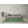 thumbnail image 3 of Ahgly Company Machine Washable Indoor Rectangle Persian Turquoise Blue Traditional Area Rugs, 8' x 12', 3 of 4
