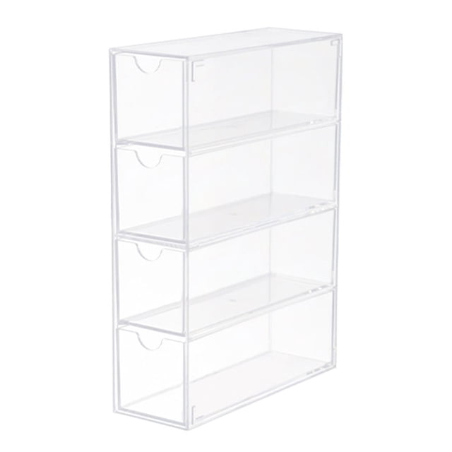 Organizador de gafas de sol, vitrina de acrílico transparente para gafas con 4 cajones, 24,6*17,5*6,3 cm