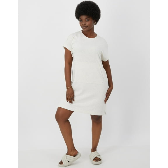 Hanes Originals Women's Soft Brushed Fleece Kanga Dress Wheat Heather S