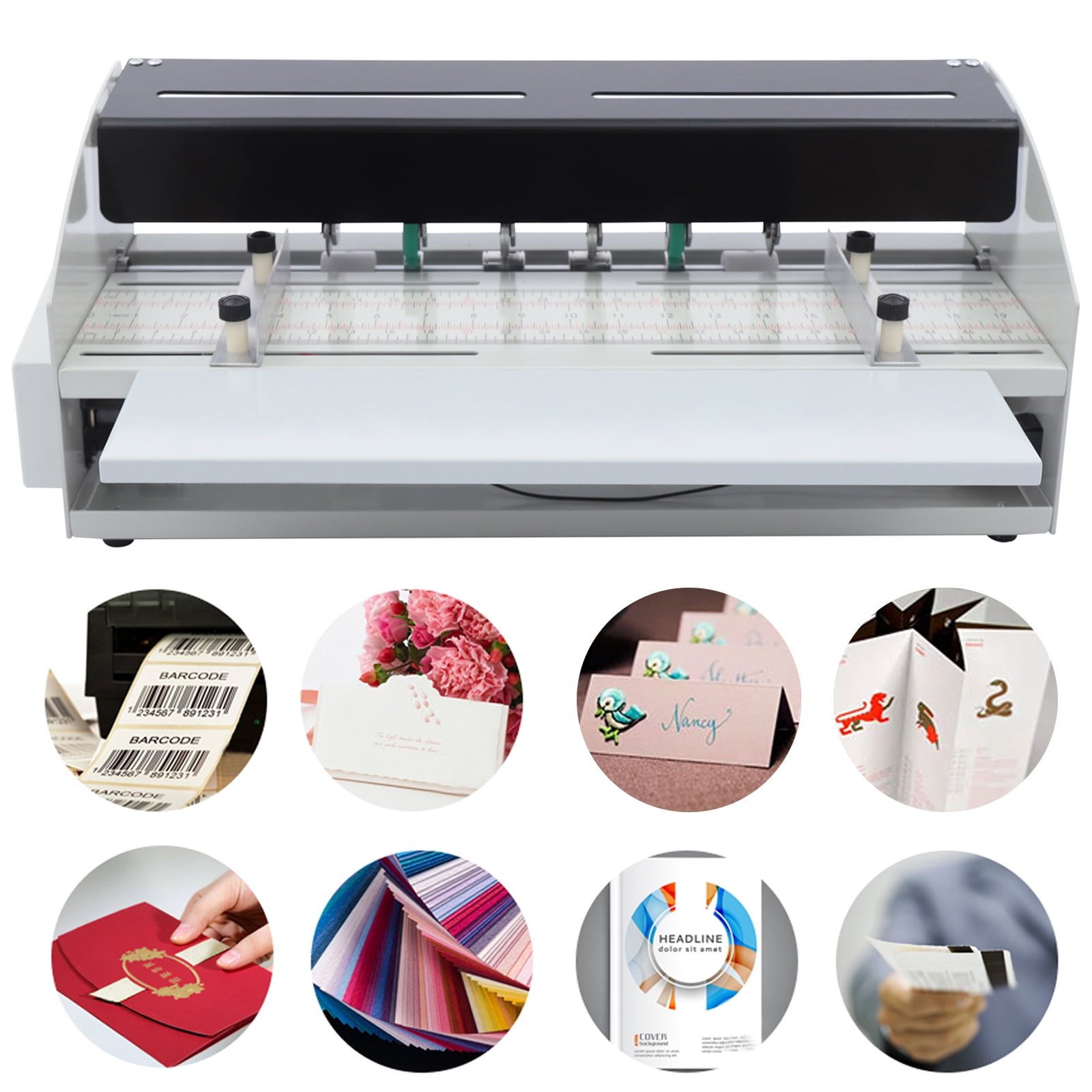 Miumaeov Electric Creasing Machine Paper Creaser Scorer Perforator Cutter for Cards, Size: 58.5