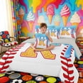 thumbnail image 5 of Erosebridal Waffle Drip Letter K Twin Bedding Sets, Cute Baseball Sport Bedding Comforter Set for Girls and Boys, Gray Reversible 7 Pieces, 5 of 6