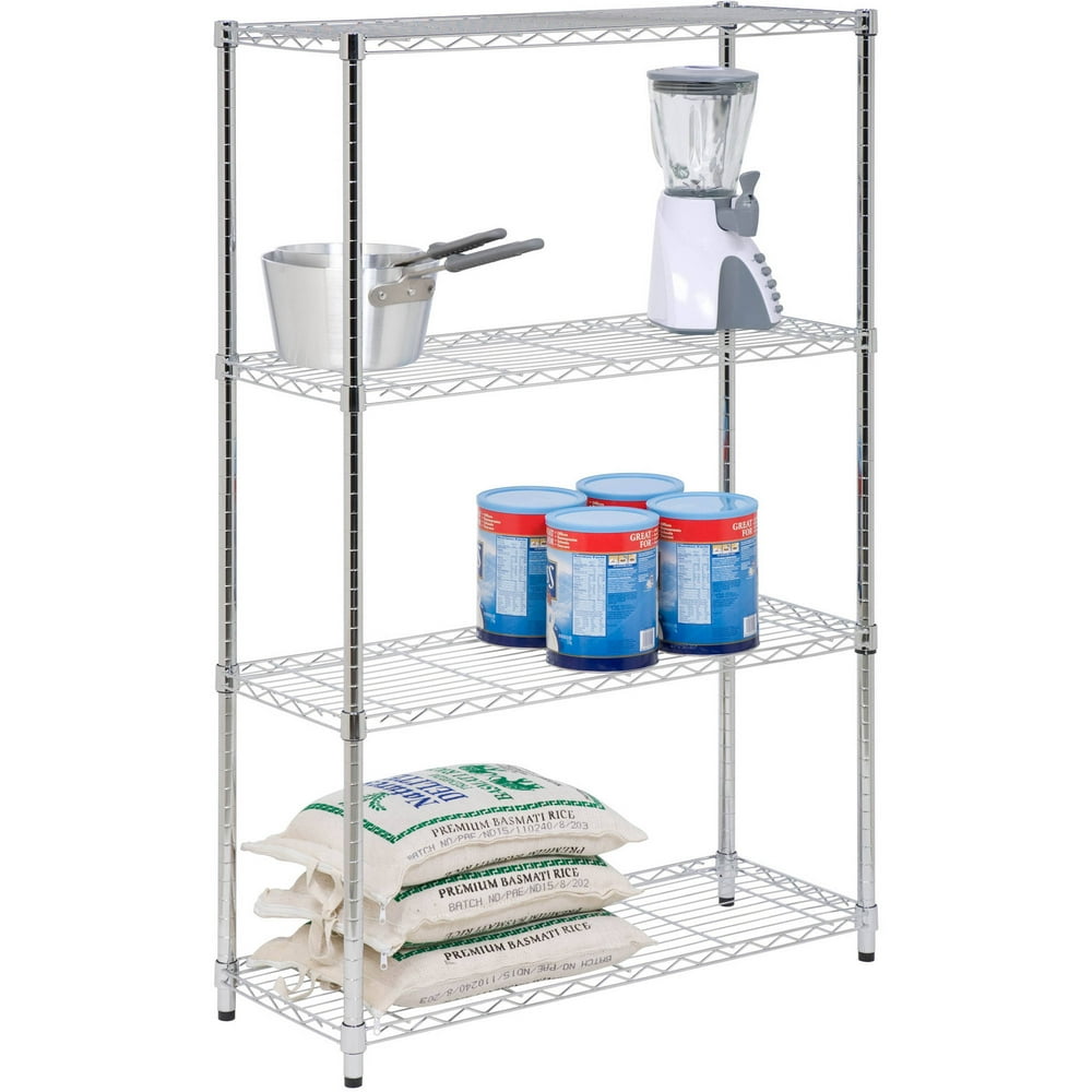 Honey Can Do 4Shelf Steel Storage Shelving Unit, Chrome