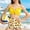 Yellow, variant on Avrnliq Girls 3 Piece Sunflower Print Tankini Swimsuit, Modest Ruffle Trim Skirted Bathing Suit with Adjustable Straps, Yellow, for 8-14 Years Tweens,Size 10-11 T
