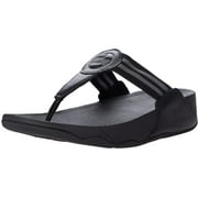 FitFlop DX4090-055 Walkstar Toe-Post Sandals All Black US07.5