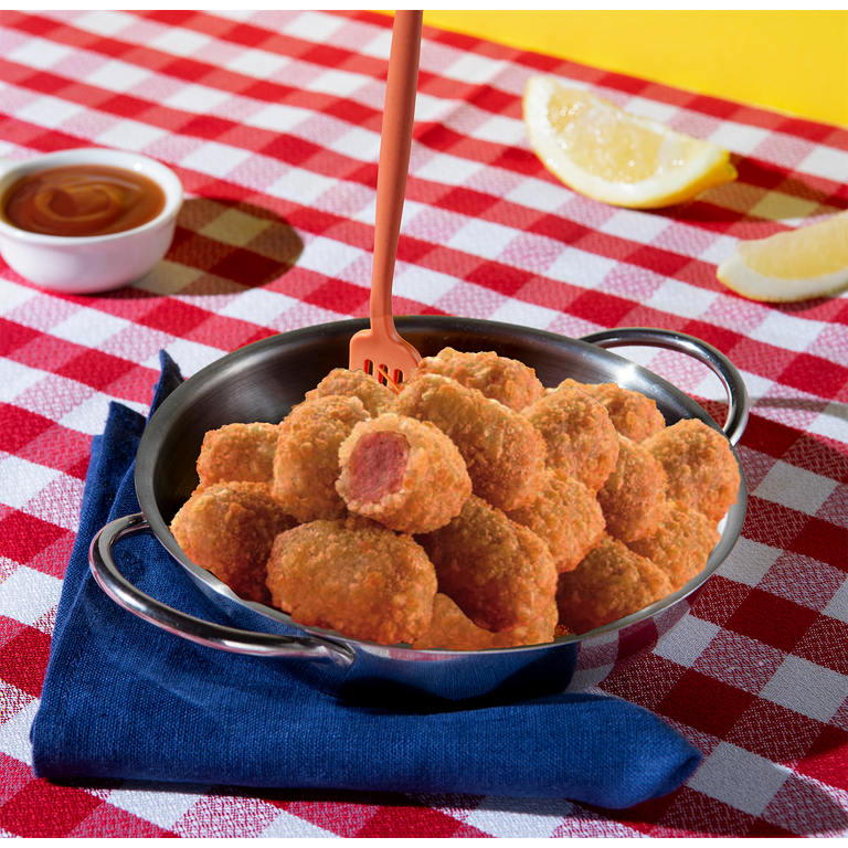 TotDogs, 8 Grams of Protein Per Serving, Original, Frozen, Chicken Hotdog Fritter Bites, 20.1 oz, 30 Count
