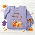 thumbnail image 5 of VKOYWKM Women's Happy Thanksgiving Sweatshirt Funny Letter Pumpkin Print Long Sleeve Crewneck Fall Pullover Tops, 5 of 5