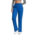 thumbnail image 2 of Lumtrix Womens Straight Leg Baggy Sweatpants | High Waisted Loose Fit Track Pants with Pockets, Soft Comfy, Casual Lounge & Travel Fall Winter Slacks Blue S, 2 of 7