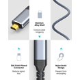 thumbnail image 3 of TianQi Câble Micro HDMI vers HDMI 4K 15 Pieds, 4K@60Hz HDR, Cordon Micro HDMI Compatible pour Appareil Photo Reflex Numérique, Raspberry Pi, GoPro Hero vers Télé, Portable, Ordinateur, Moniteur, pour Vidéo, Audio, Image, Diffusion Gris, 3 of 5