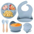 thumbnail image 1 of Children's complementary silicone plate baby complementary bowl smiley plate six-piece tableware set, 1 of 1