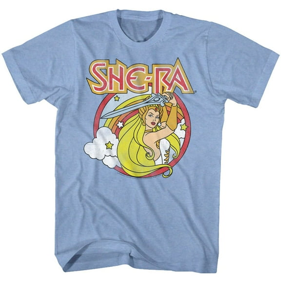She-Ra Mens T-Shirt - Distressed Sword Swinging Circle Logo Image (Small)