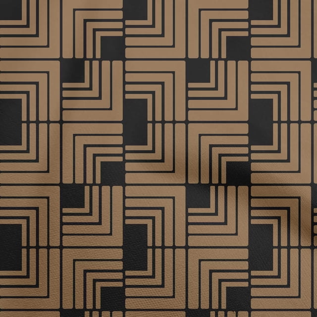 oneOone Rayon Light Brown Fabric Geometric Sewing Material Print Fabric By The Yard 56 Inch Wide