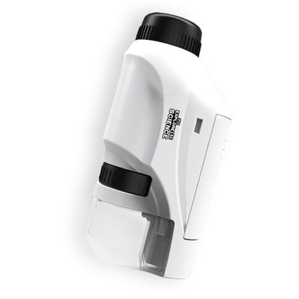 Vogacara Microscopio de bolsillo con luz LED 60X-120X para niños, lupa de bolsillo, con pilas, regalo de mano, juguete educativo para niños, Type2 NO2