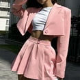 thumbnail image 2 of Women's Suit Skirt Set Fashion Casual Crop Jacket Pleated Mini Skirt Work Wear Elegant Outfit Stylish Two Piece Ensemble, 2 of 2