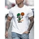 thumbnail image 1 of Men's Casual Polyester Knit T-Shirt with Geometric Skeleton Basketball Print, Short Sleeve Crew Neck with Medium Stretch – Summer Wear Pullover Tee For Adult, Men, Women, Teen, Teenager, Ado, 1 of 8