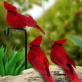 thumbnail image 7 of Mightlink Fake Bird 3D Embedded Eyes Realistic Appearance Hand-crafted Fine Workmanship Unfading Home Decoration Bright Color Red Velvet Foam Artificial Feather Bird for Office, 7 of 7