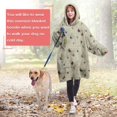 thumbnail image 4 of Beige Leaf Butterfly Pattern Wearable Oversized Blanket,Wearable Blanket Hoodie for Adults,Cozy Hooded Blankets with Super Pockets,Super Warm Fuzzy Pullover for Women & Men, 4 of 6