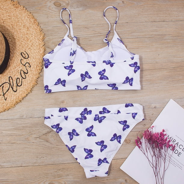 Traje De Bano Para Ninas Traje De Bano Para Ninos Pequenos Sling Butterfly Tie Dye Print Beach Cute Bikini Suit White Odeerbi LM103 3485 Bodega Aurrera en linea