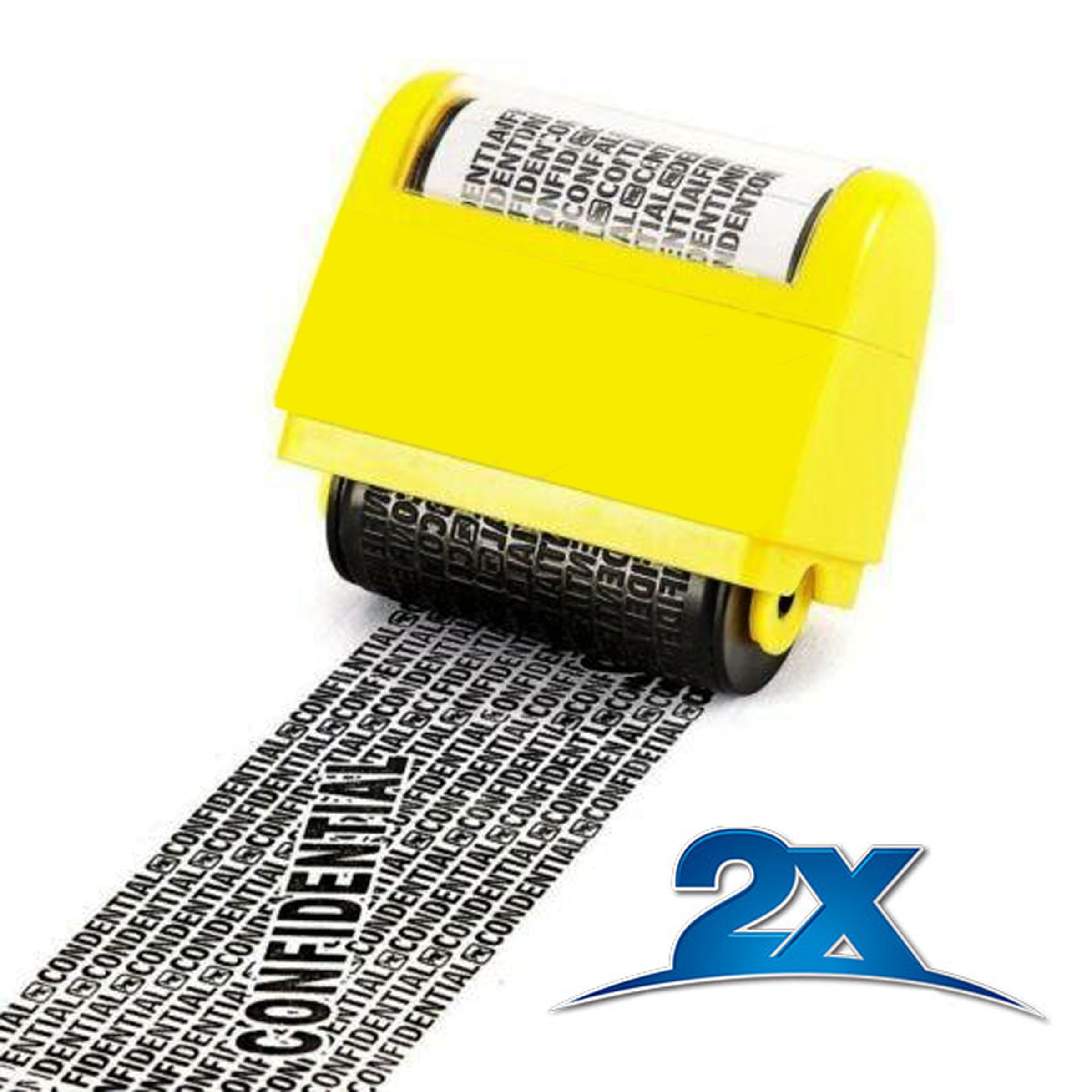 Miseyo Wide Roller Stamp Identity Theft Stamp 1.5 Inch Perfect for Privacy Protection Yellow