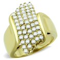thumbnail image 1 of Bague en Acier Inoxydable IP Gold pour Femmes avec AAA Grade CZ en Clair - Taille 9, 1 of 1