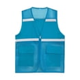 thumbnail image 4 of RUNQHUI Men Women Zipper High Visibility Reflective Safety Vest Construction Work Mesh Fabric Work Clothes Lake Blue 175, 4 of 5