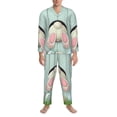 thumbnail image 3 of Yiaed White Bunny Bottom And Easter Eggs Print Men’s Pajamas Set - Long Sleeve Button Down Sleep Shirt and Pajama Bottoms Sleepwear Set Mens Pjs Sets Men's Pajama Bottoms-X-Large, 3 of 7