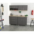 thumbnail image 3 of Inval 63" W 4-Piece 7-Shelf Heavy-Duty Garage Cabinet Set Wood Composite, Dark Gray, 3 of 8