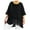 Black, variant on lmcalzta Plus Size Womens 3/4 Sleeve Tops Linen Crew Neck Loose Fitting Lightweight T Shirts Summer Casual Trendy Outfits