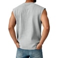 thumbnail image 3 of Zimjoy Henley Tank Tops Mens Relaxed Fit Soft Cotton Linen Sleeveless Tank Polo Shirts Lightweight Breathable Collared Vests Dark Gray 4XL, 3 of 4
