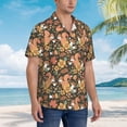 thumbnail image 2 of Salouo Squirrel Mushroom Yellow Flower for Hawaiian Shirt for Men,Summer Beach Casual Short Sleeve Button Down Shirts Men's Regular-Fit Short-Sleeve Print Shirt -Medium, 2 of 6