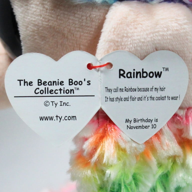 TY Beanie Boos Stuffed Animal - Rainbow Poodle, 9 Inches Height