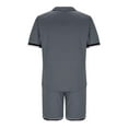 thumbnail image 4 of VBTAPA Mens Short Sleeve Shirt and Shorts Set Color Block Casual Tracksuit 2 Piece Summer Beach Outfits with Pockets Sales of The Day Dark Gray L, 4 of 7