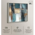 thumbnail image 3 of Art Remedy Abstract with Gold Canvas, 40" x 40", Silver Frame, Reflections in Teal and Ochre I, 3 of 7