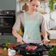 thumbnail image 1 of Flower Print Polyester Apron Waterproof Oil Resistants Kitchen Apron For Cooking Baking Cleaning Adjustable Neck Strap, 1 of 6