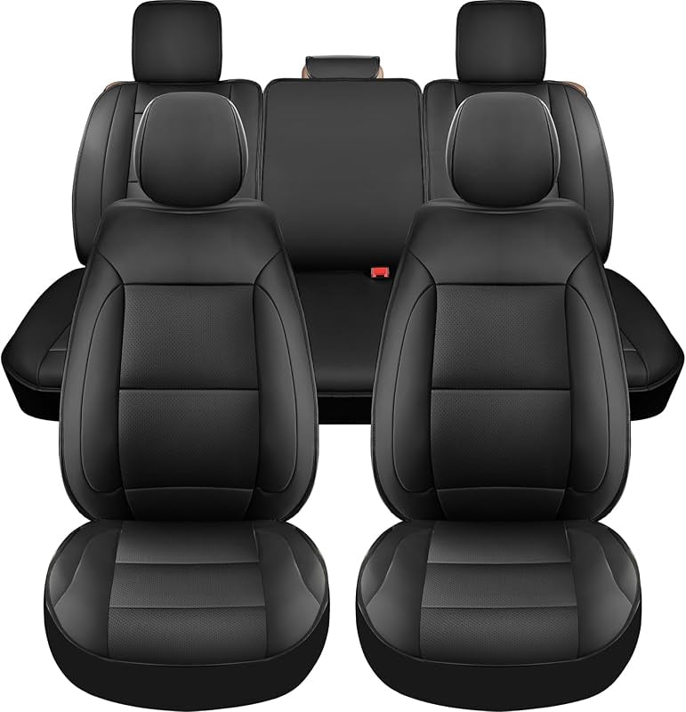 Seat Covers for 2007-2013 & 2019-2025 Chevy Silverado/GMC Sierra 1500 Crew Cab & 2020-2025 Chevrolet/GMC 2500HD/3500HD|Full Set for Truck |Front & Rear, Black