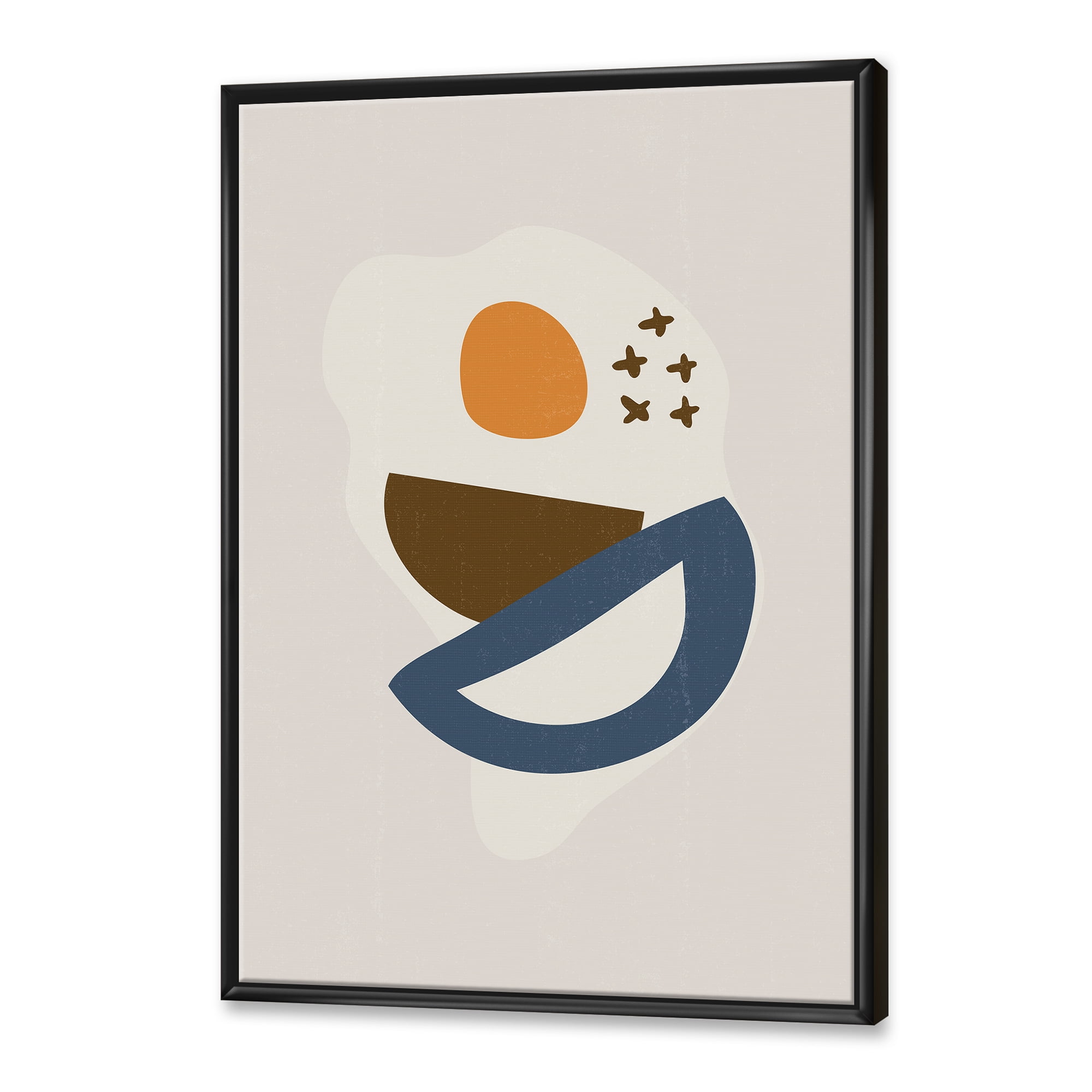 Designart 'Abstract Moon and Sun Geometric Print I' Modern Framed Canvas Wall Art Print