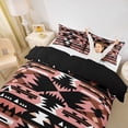 thumbnail image 3 of jejeloiu Bold Tribal Twin Duvet Cover For Girls,Geometric Print Twin Bedding,Pink Black,Black Reversible,2pcs,1 Duvet Cover and 1 Pillowcase, 3 of 6