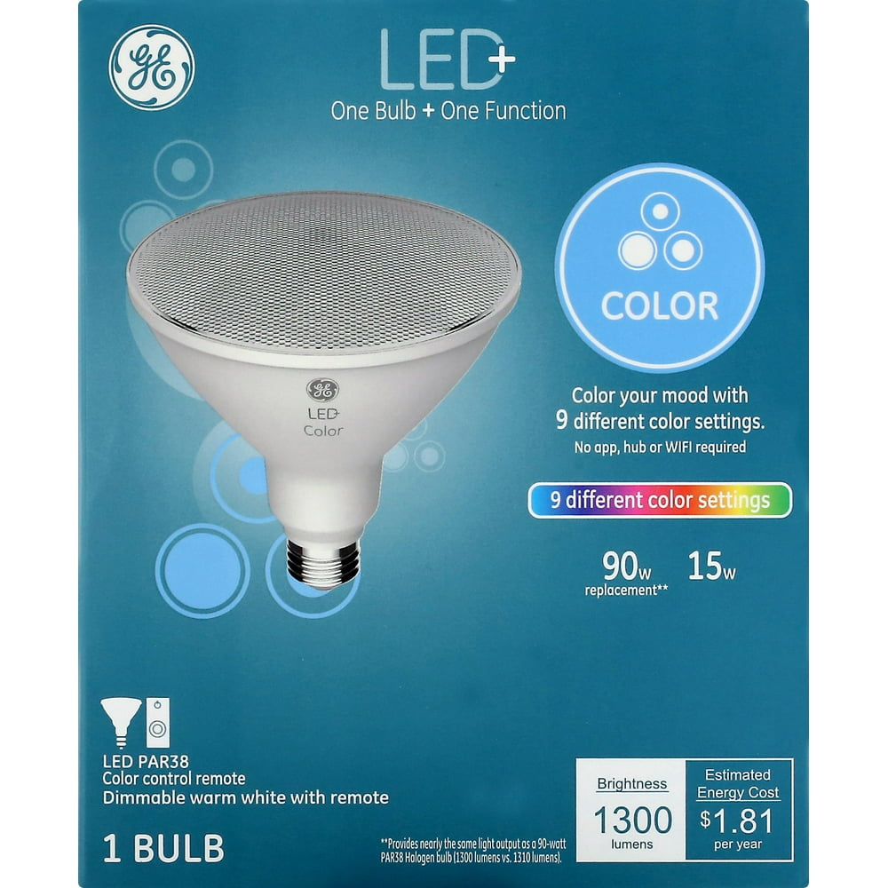 GE LED+ Color Changing PAR38 Floodlight 15Watt LED Light Bulb (90W