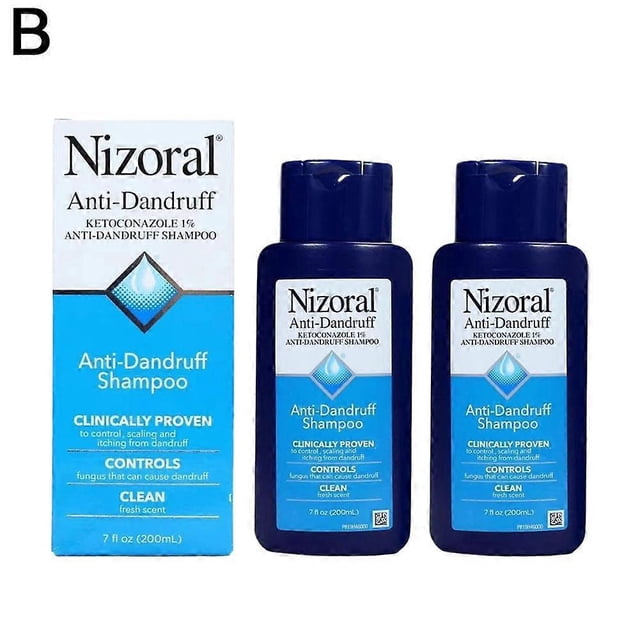 cujmh anti-dandruff shampoo, 200ml for oily scalp & hair loss, natural formula front-facing view of a 200ml rectangular deep-blue shampoo bottle with navy flip cap and white label with blue panels stating anti-dandruff information; studio white background with two bottles shown; often used as a travel-size scalp cleanser suitable for oily hair.